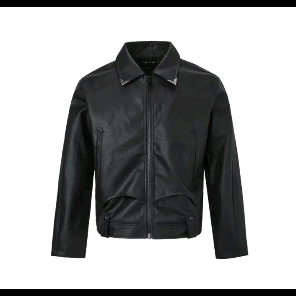 Men's Black Leather PU Jacket